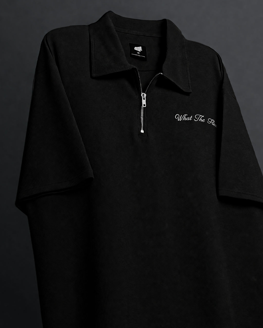 WildFlex Ash Black Premium Cotton Zip Polo