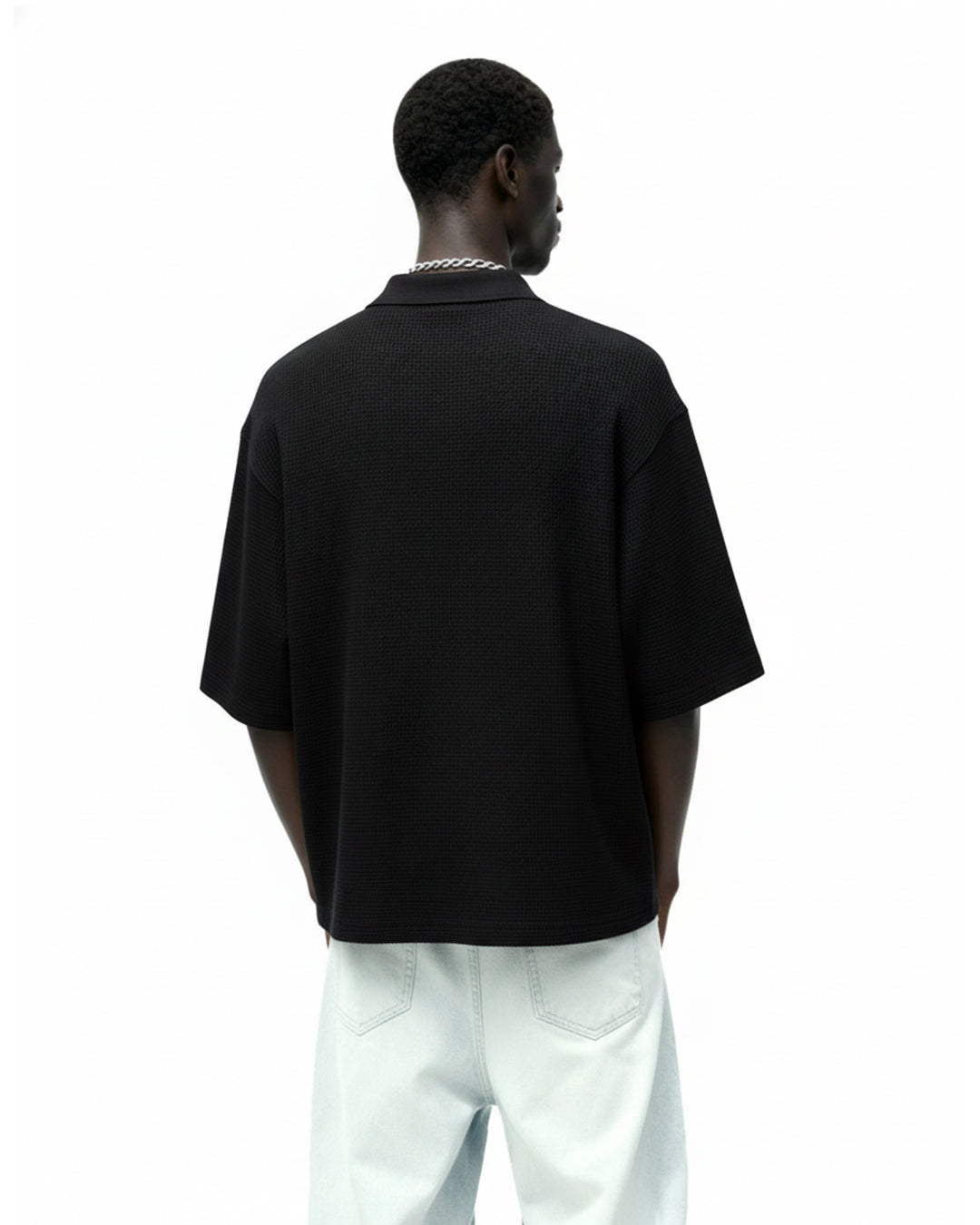 WildFlex Ash Black Premium Cotton Zip Polo