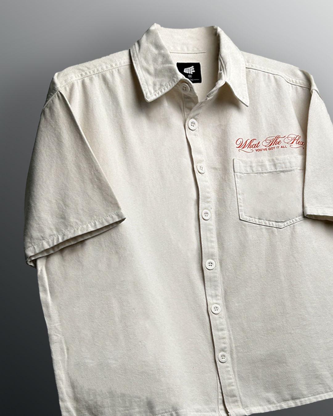 WildFlex Premium Unbothered Cream Half Sleeve Denim Shirt for Men